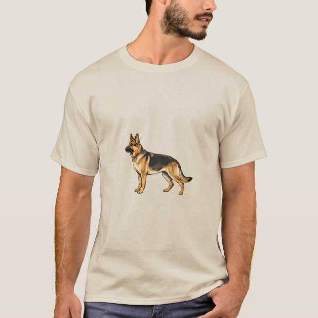 Deutscher Schäferhund und Hundefutter Doppelseitig T-Shirt (Vorderseite)