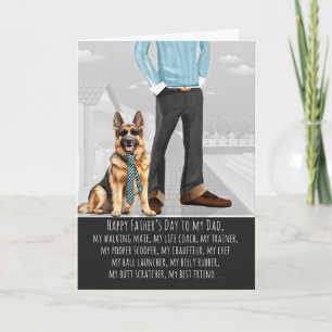 Deutscher Schäferhund und Papa Lustiger Vatertag Feiertagskarte