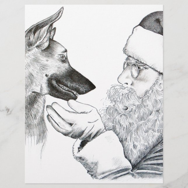 Deutscher Schäferhund und Weihnachtsmann (Vorderseite)