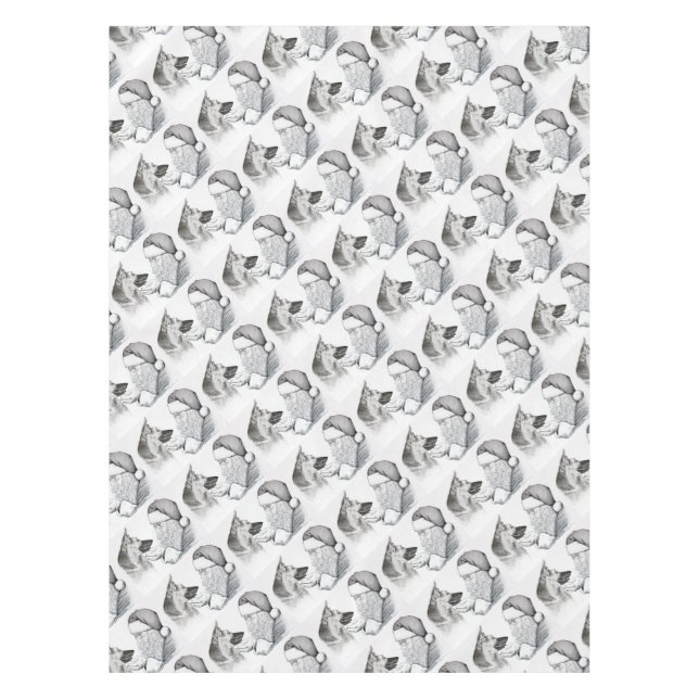Deutscher Schäferhund und Weihnachtsmann Tischdecke (Vorderseite)