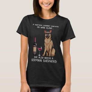 Deutscher Schäferhund und Weinhund Angepasst T-Shirt
