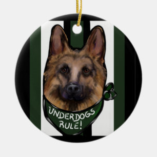 Deutscher Schäferhund Underdog Keramik Ornament