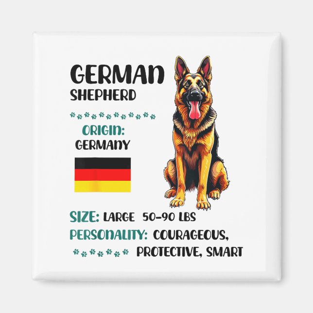 Deutscher Schäferhund Ursprung Lustiger Deutscher  Magnet (Vorne)