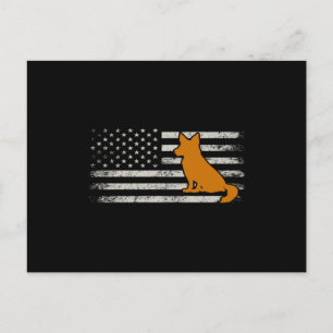 Deutscher Schäferhund US-Flagge Postkarte