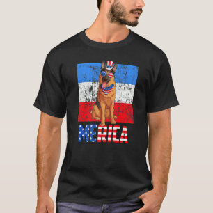 Deutscher Schäferhund USA 4. Juli Amerikanische Fl T-Shirt