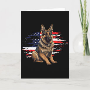 Deutscher Schäferhund USA-Flagge 4. Juli Hund-Vate Karte