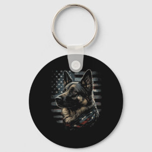 Deutscher Schäferhund USA-Flagge Patriotischer Sch Schlüsselanhänger