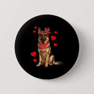 Deutscher Schäferhund Valentinstag Hunde Liebhaber Button