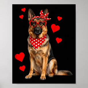 Deutscher Schäferhund Valentinstag Hunde Liebhaber Poster