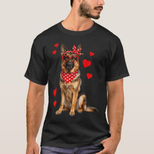 Deutscher Schäferhund Valentinstag Hunde Liebhaber T-Shirt