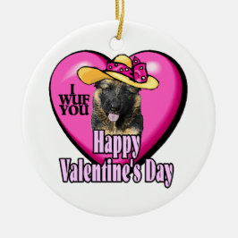 Deutscher Schäferhund-Valentinstag Keramik Ornament
