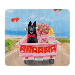 Deutscher Schäferhund Valentinstag Lastwagen Herze Schneidebrett