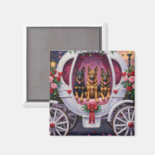 Deutscher Schäferhund Valentinstag  Magnet