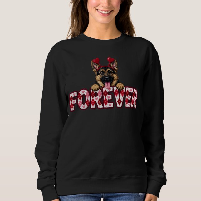 Deutscher Schäferhund Valentinstag  Sweatshirt (Vorderseite)