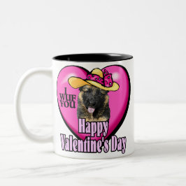 Deutscher Schäferhund-Valentinstag Zweifarbige Tasse