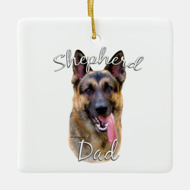 Deutscher Schäferhund-Vater 2 Keramikornament (Vorderseite)