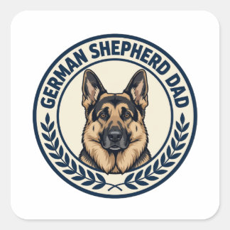 Deutscher Schäferhund-Vater — Edles Schäferhund-Po Quadratischer Aufkleber
