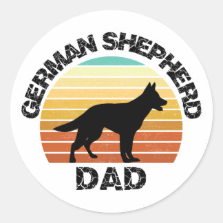 Deutscher Schäferhund-Vater - Geschenk für Schäfer Runder Aufkleber
