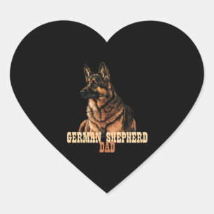 Deutscher Schäferhund Vater, GSD Vater Herz-Aufkleber