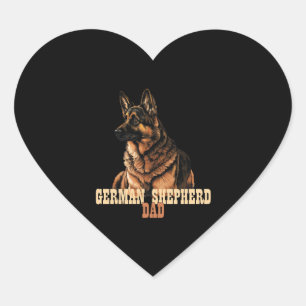 Deutscher Schäferhund Vater, GSD Vater Herz-Aufkleber