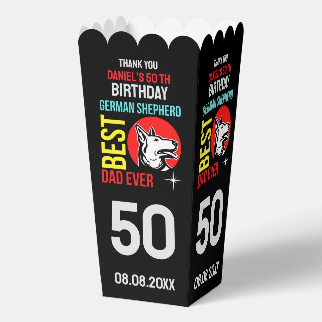 Deutscher Schäferhund Vater, Hund Vater Geburtstag Geschenkschachtel (Vorderseite)