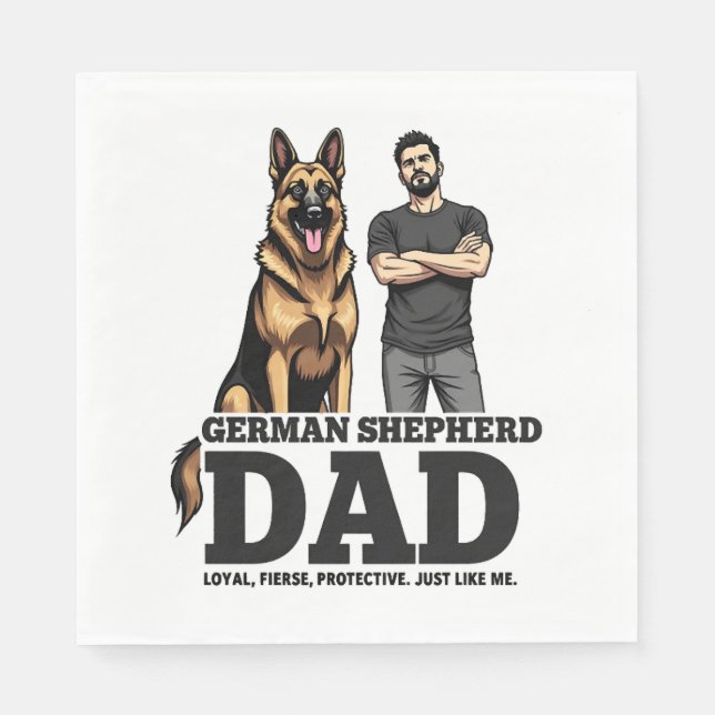Deutscher Schäferhund Vater - Loyal. Fierce. Gesch Serviette (Vorderseite)