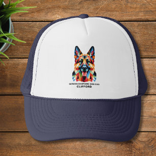Deutscher Schäferhund Vater Personalisiert Polygon Truckerkappe