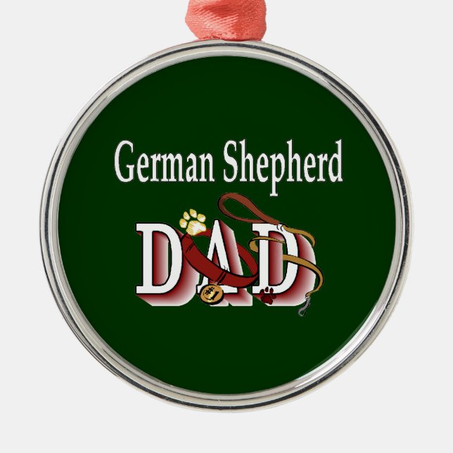 Deutscher Schäferhund-Vater Silbernes Ornament (Vorne)