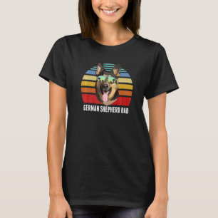 Deutscher Schäferhund Vater Vintag Retro Sunset Be T-Shirt