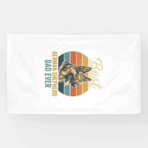 Deutscher Schäferhund-Vater Vintage-Sonnenuntergan Banner