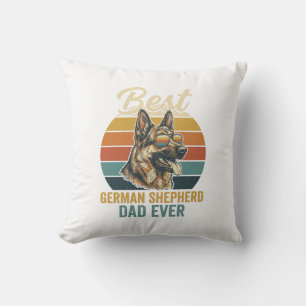 Deutscher Schäferhund-Vater Vintage-Sonnenuntergan Kissen