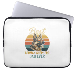 Deutscher Schäferhund-Vater Vintage-Sonnenuntergan Laptopschutzhülle