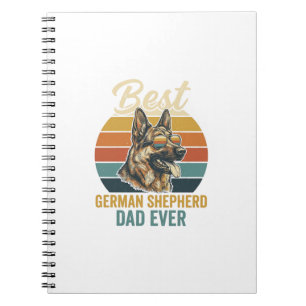 Deutscher Schäferhund-Vater Vintage-Sonnenuntergan Notizblock