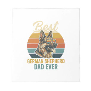 Deutscher Schäferhund-Vater Vintage-Sonnenuntergan Notizblock