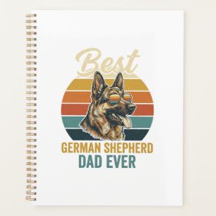 Deutscher Schäferhund-Vater Vintage-Sonnenuntergan Planer