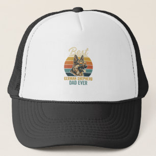 Deutscher Schäferhund-Vater Vintage-Sonnenuntergan Truckerkappe