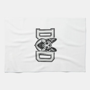 Deutscher Schäferhund-Vater Vintage-Vector-Shirt-D Geschirrtuch