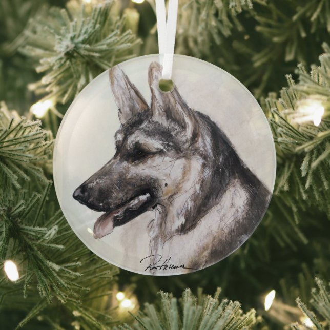 Deutscher Schäferhund von Hevener Ornament Aus Glas (InSitu)