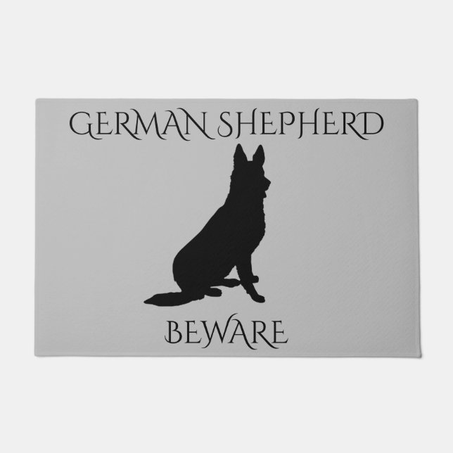 Deutscher Schäferhund vor der Tür! BEWAHREN. Fußmatte (Vorderseite)