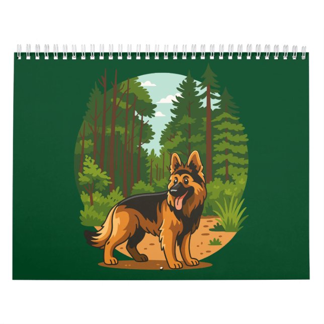 Deutscher Schäferhund Wald Abenteuer Hund  Kalender (Titelbild)