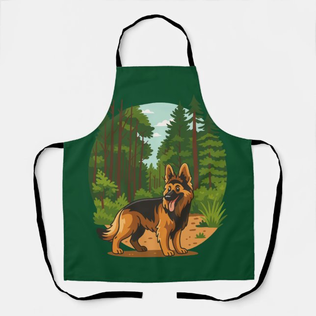 Deutscher Schäferhund Wald Abenteuer Hund  Schürze (Vorderseite)