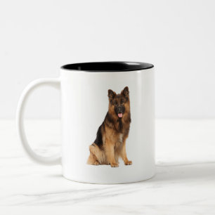 Deutscher Schäferhund, Wäscherin gerade Design, Hu Zweifarbige Tasse