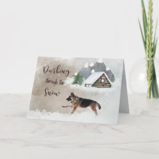 Deutscher Schäferhund Wasserfarben Happy Holiday S Feiertagskarte