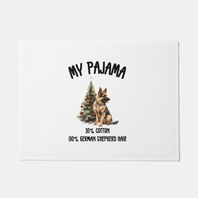 Deutscher Schäferhund & Weihnachten, Funny Dog Des Fußmatte (Vorderseite)