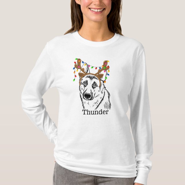 Deutscher Schäferhund Weihnachten, Hundemutter, Hu T-Shirt (Vorderseite)