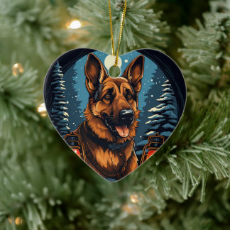 Deutscher Schäferhund Weihnachts Haustier Ornament