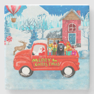 Deutscher Schäferhund Weihnachts-Lkw Schnee Steinuntersetzer