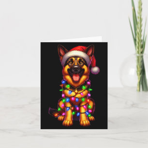 Deutscher Schäferhund Weihnachtsbaum Lichter Xmas Karte