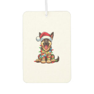 Deutscher Schäferhund Weihnachtsbeleuchtung Santa Autolufterfrischer