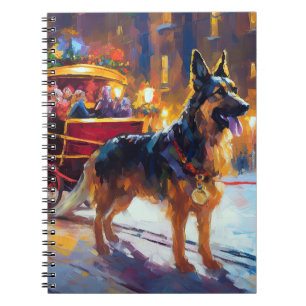 Deutscher Schäferhund Weihnachtsfestzeit Notizblock